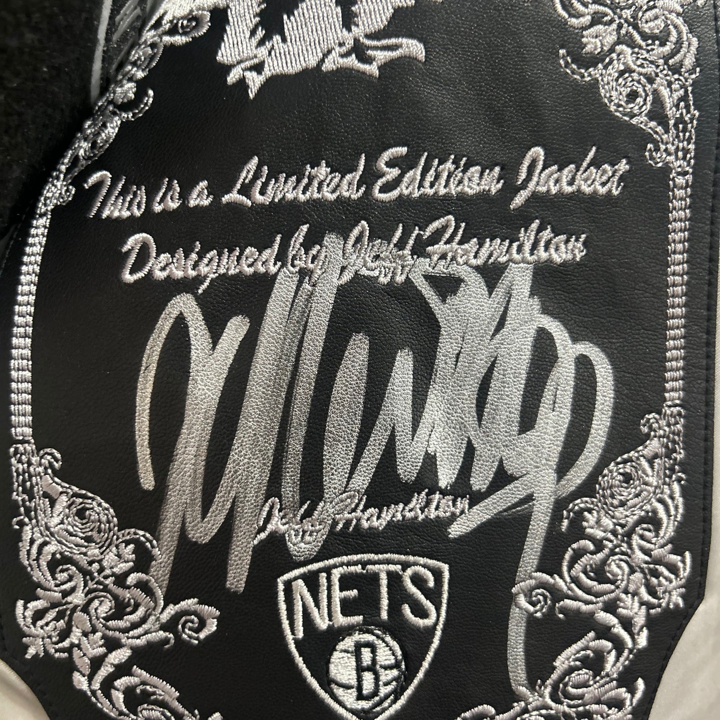 Brooklyn Nets Jeff Hamilton Wool & Leather Full-Snap Varsity Jacket