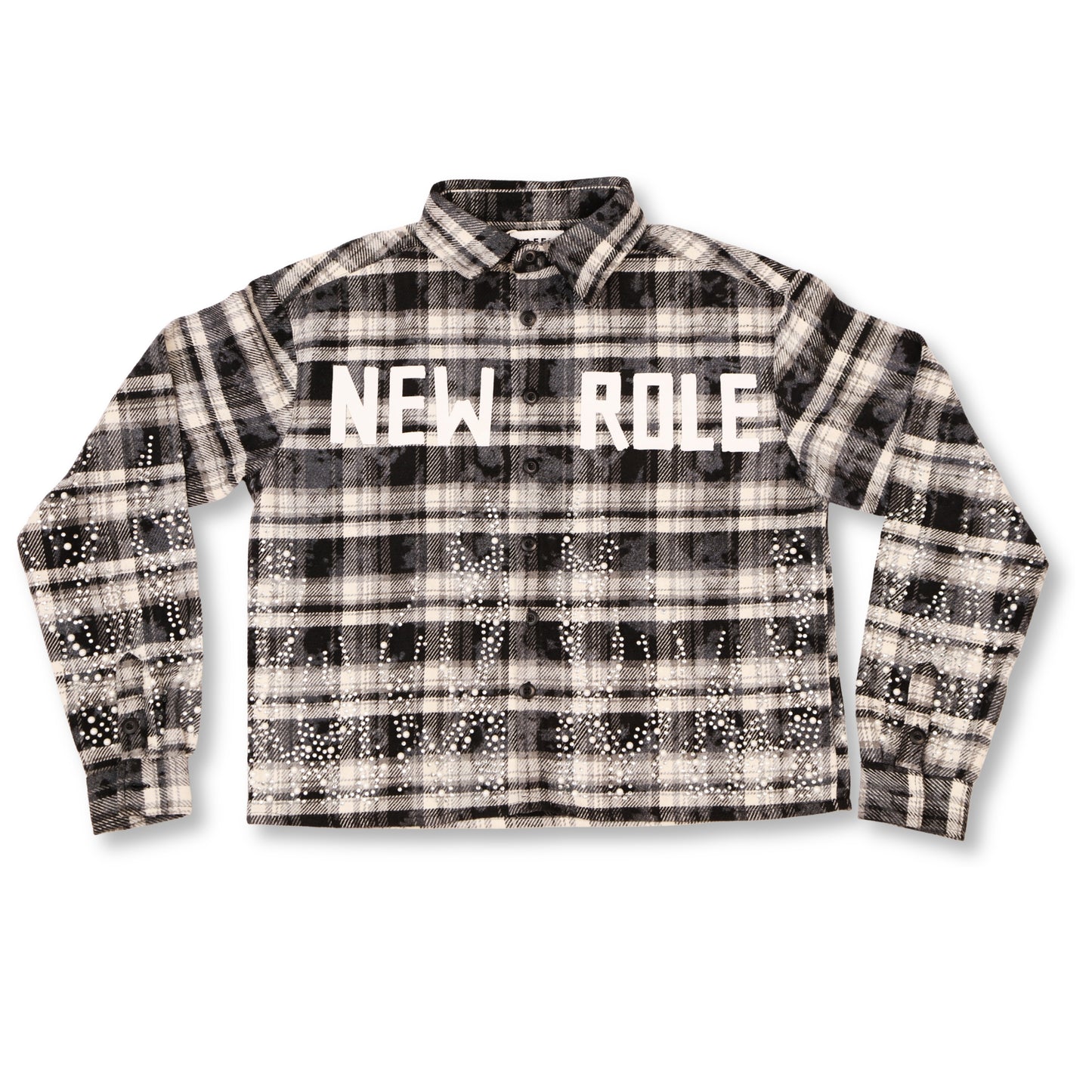 Kleep Static Heavy Flannel Crop Top Button Down Shirt