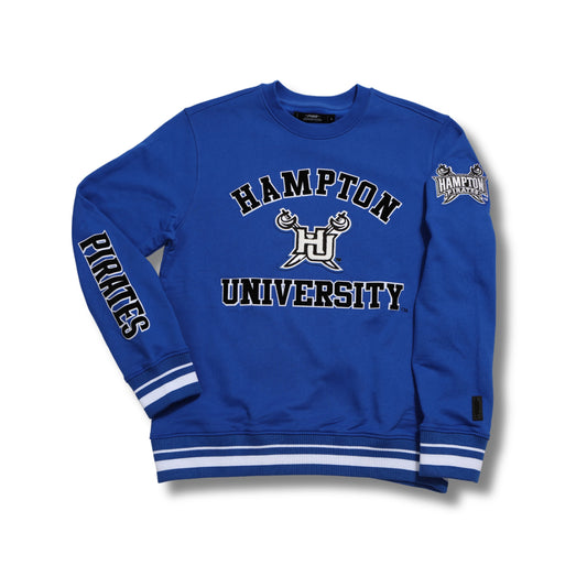 Hampton University HBCU Stacked Logo Fleece Crewneck