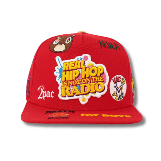 Real Hip Hop All Over Logo Leather Strap Hat