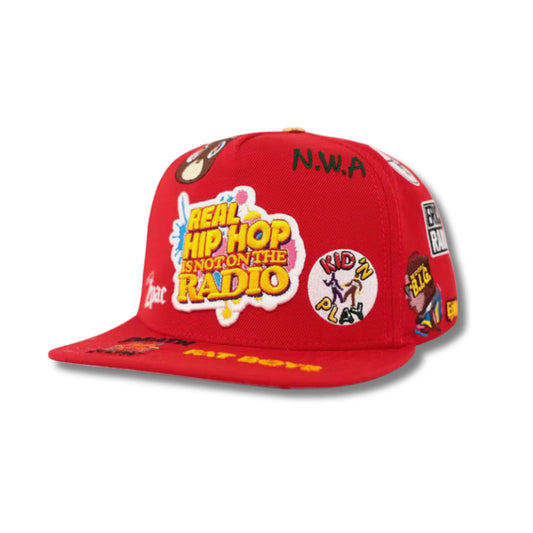 Real Hip Hop All Over Logo Leather Strap Hat