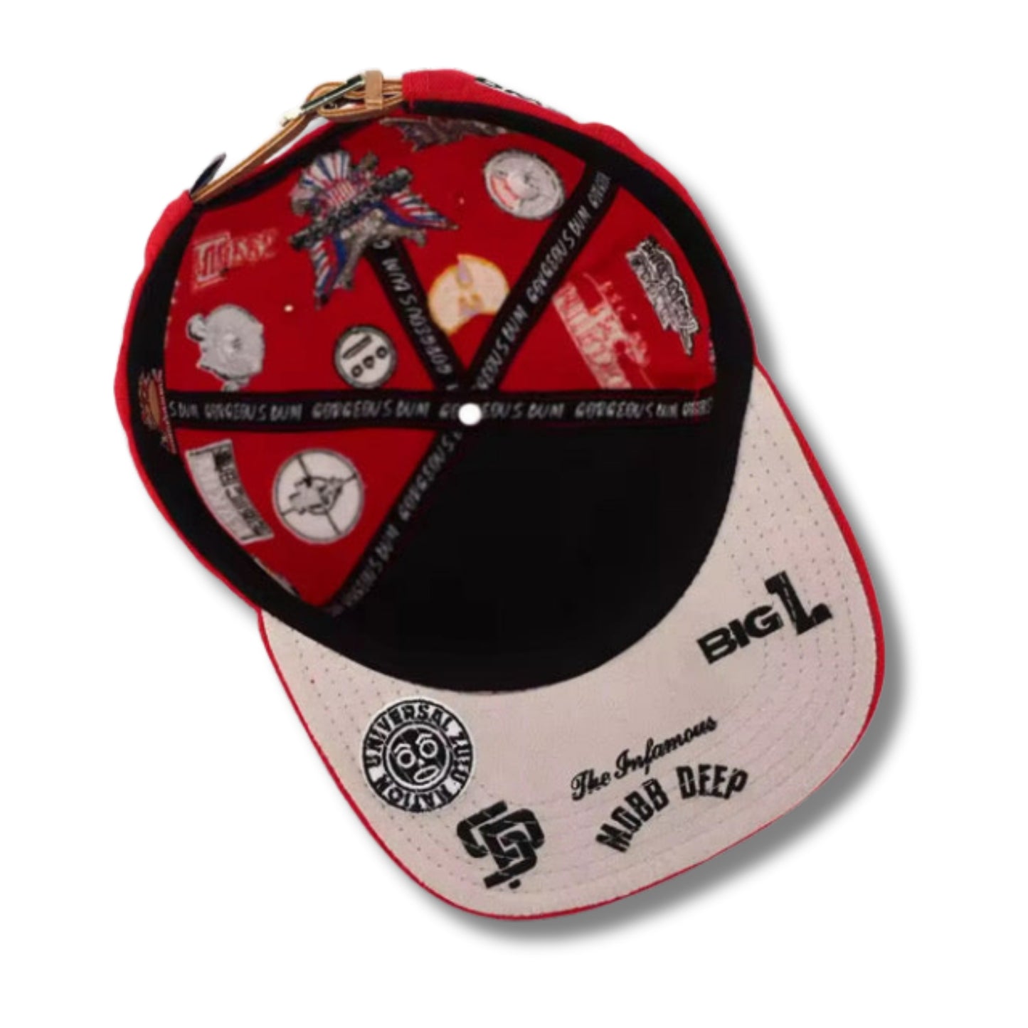 Real Hip Hop All Over Logo Leather Strap Hat