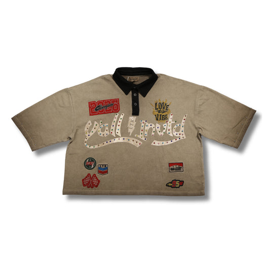 Kleep Oversized Polo Cropped Shirt